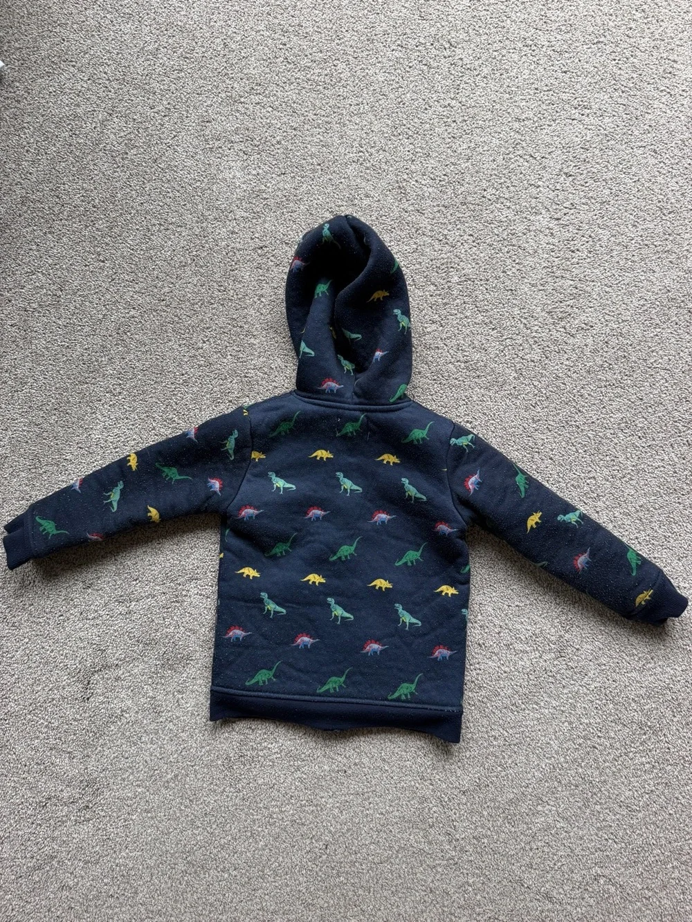 Free Planet Navy Hoodie with Multicolor Dinosaur Print
